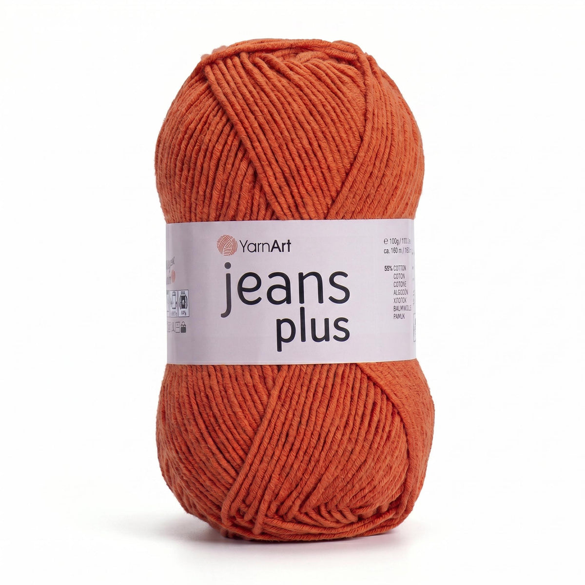 חוטי כותנה לסריגת תיקים, בובות ושמכות JEANS PLUS 100g/160m