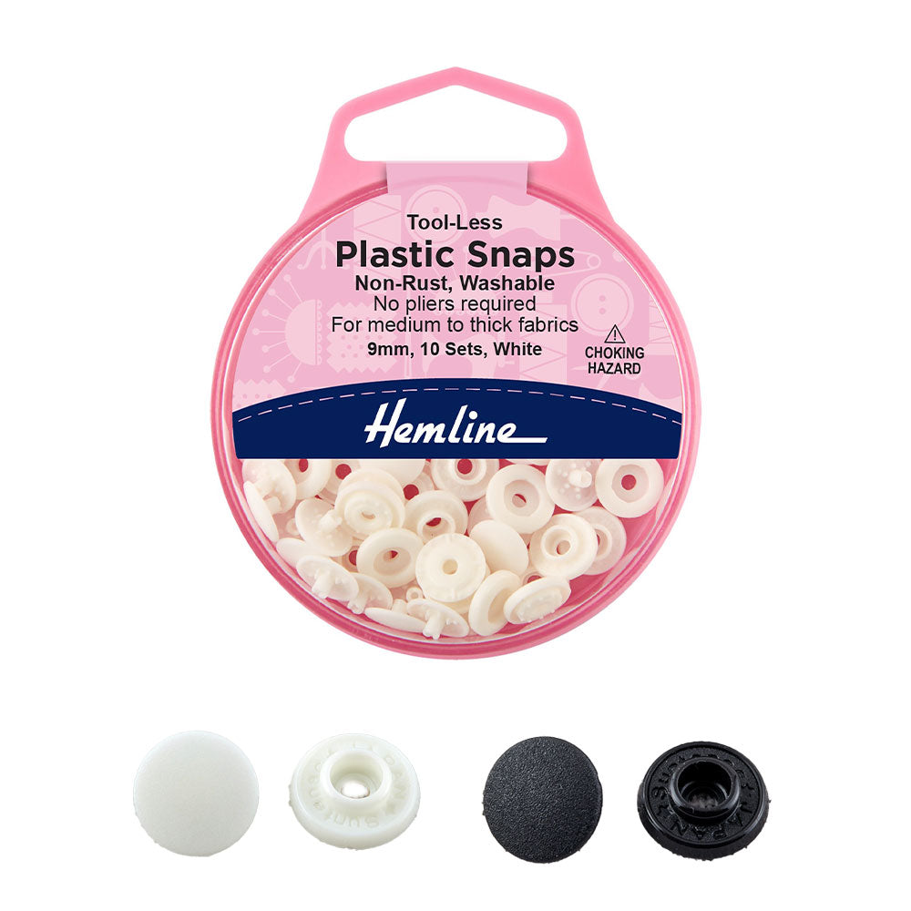 לחצניות פלסטיק 9 מ״מ התקנה ללא מכשיר, סט 10 יח׳