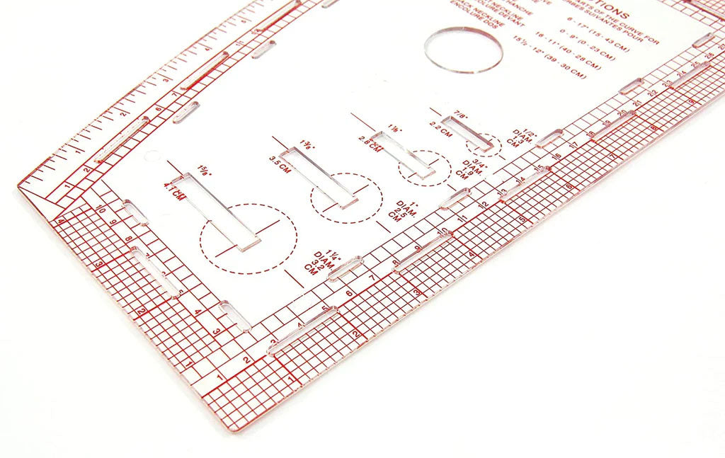 סרגל עקומה רב שימושי 35X19 ס״מ