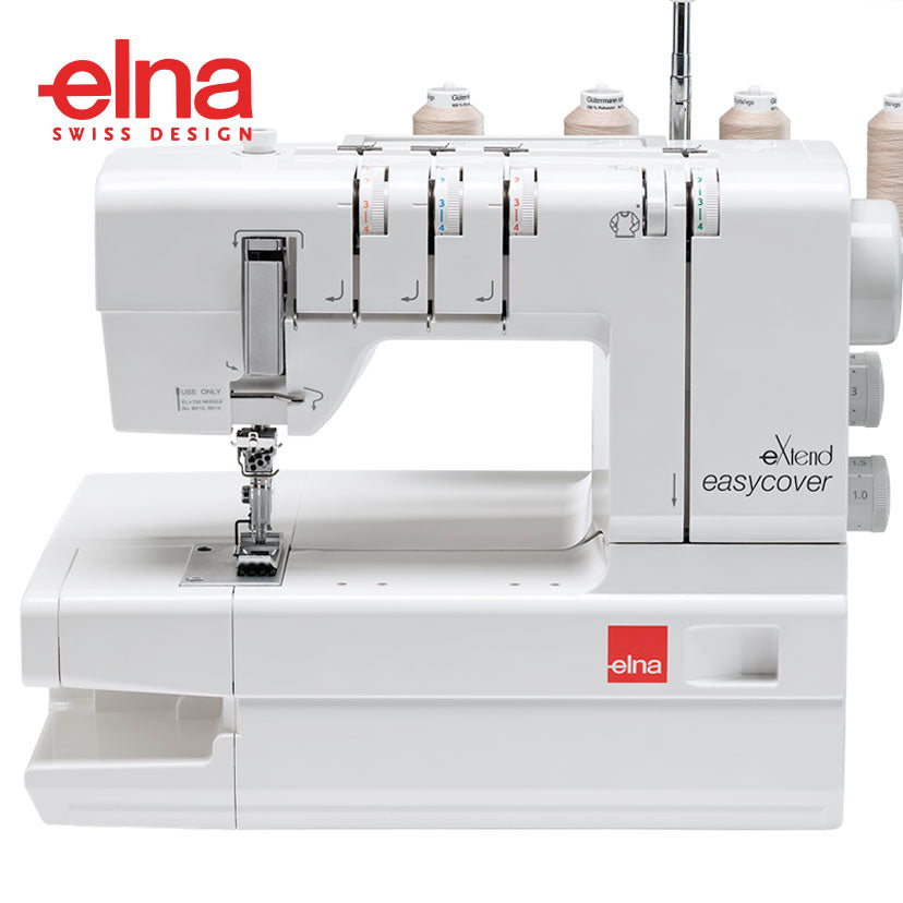 מכונת קוברלוק לתפר אלסטי מכפלת לבגדי ספורט וטריקו ELNA EASYCOVER