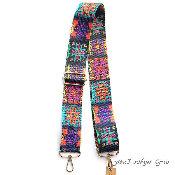 רצועה לתיק פרינט מנדלות צבעוניות