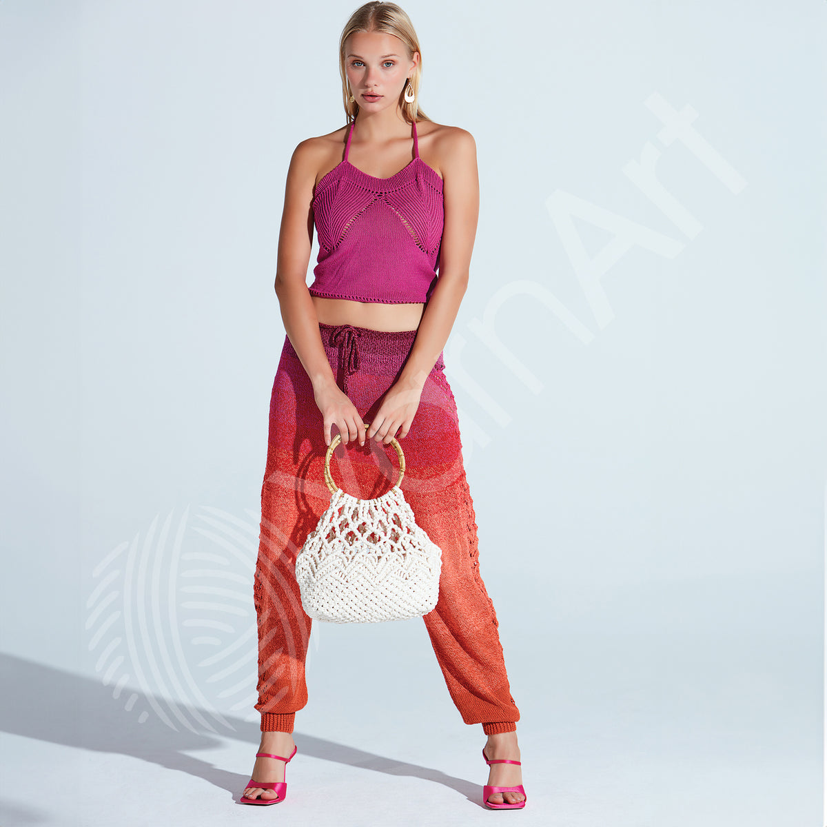 חוטי כותנה צבעוניים לסריגה FLOWERS 250g/1000m