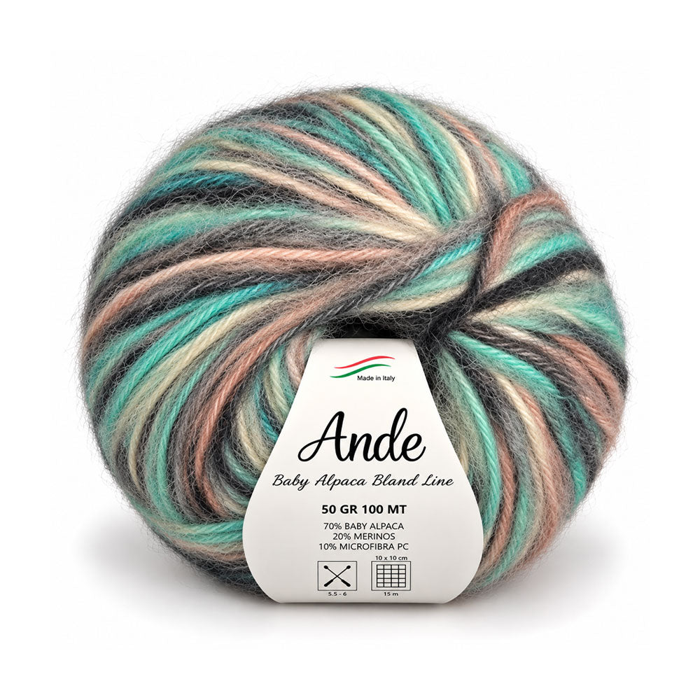 צמר בייבי אלפקה ומרינו ANDE PRINT 50g/100m