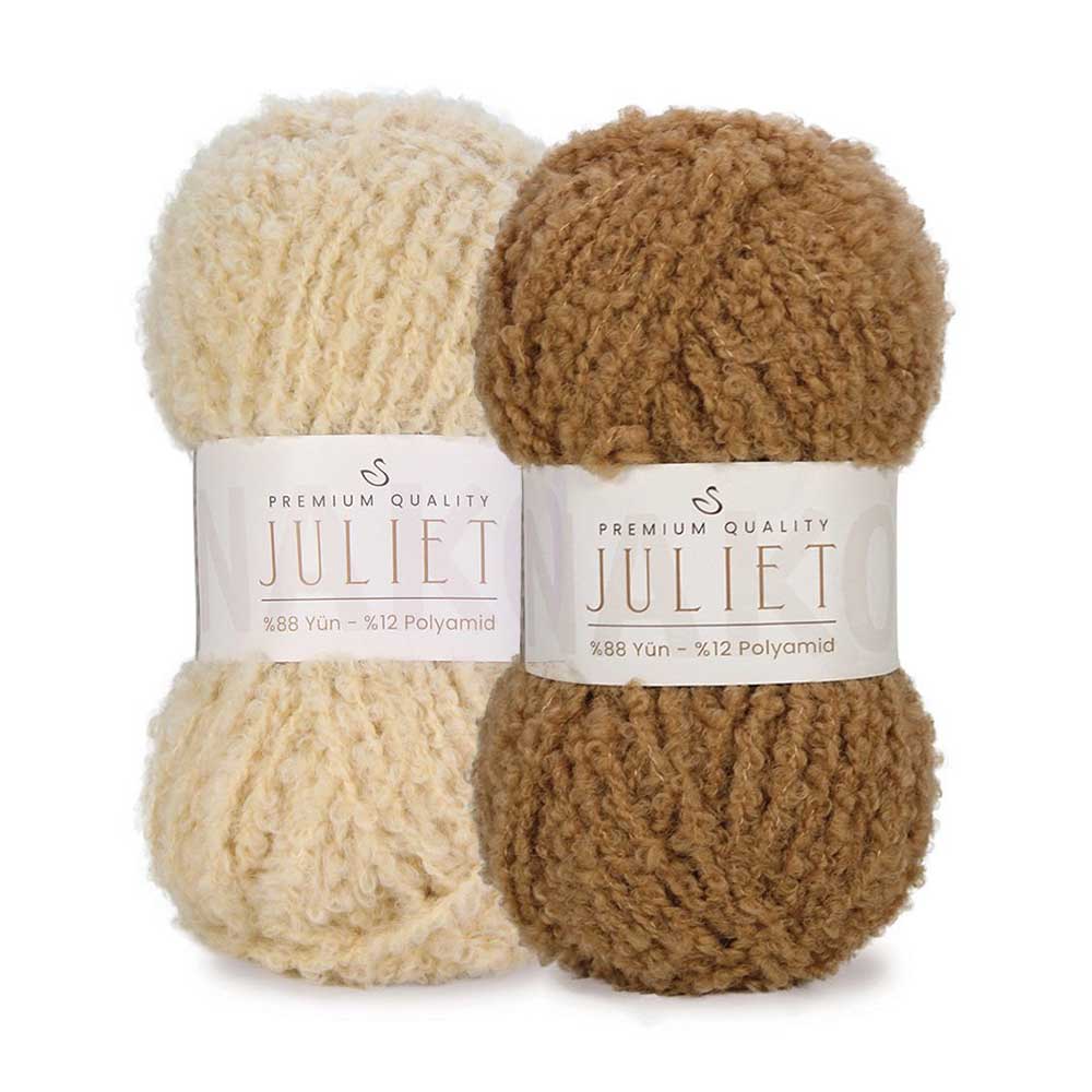 ג׳ולייט חוטי בוקלה פרימיום למסרגות 8-10 JULIET