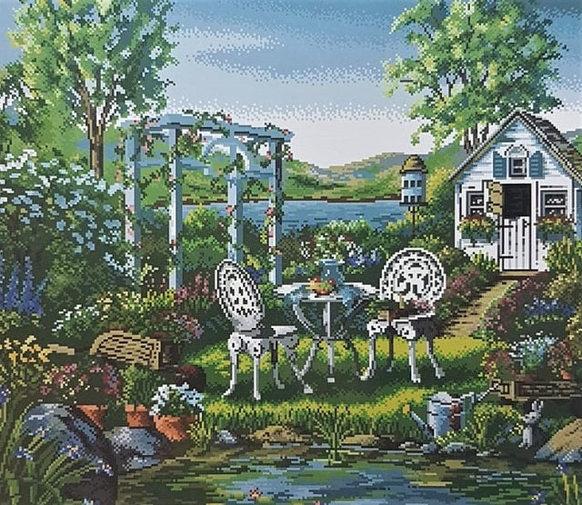 ערכת רקמה בד גבינה מודפס עם חוטים 081