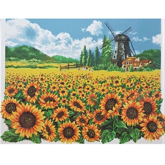 ערכת רקמה בד גבינה מודפס עם חוטים 084