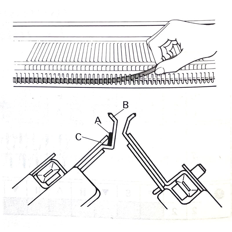 פס עזר לסריגה עם חוט דק