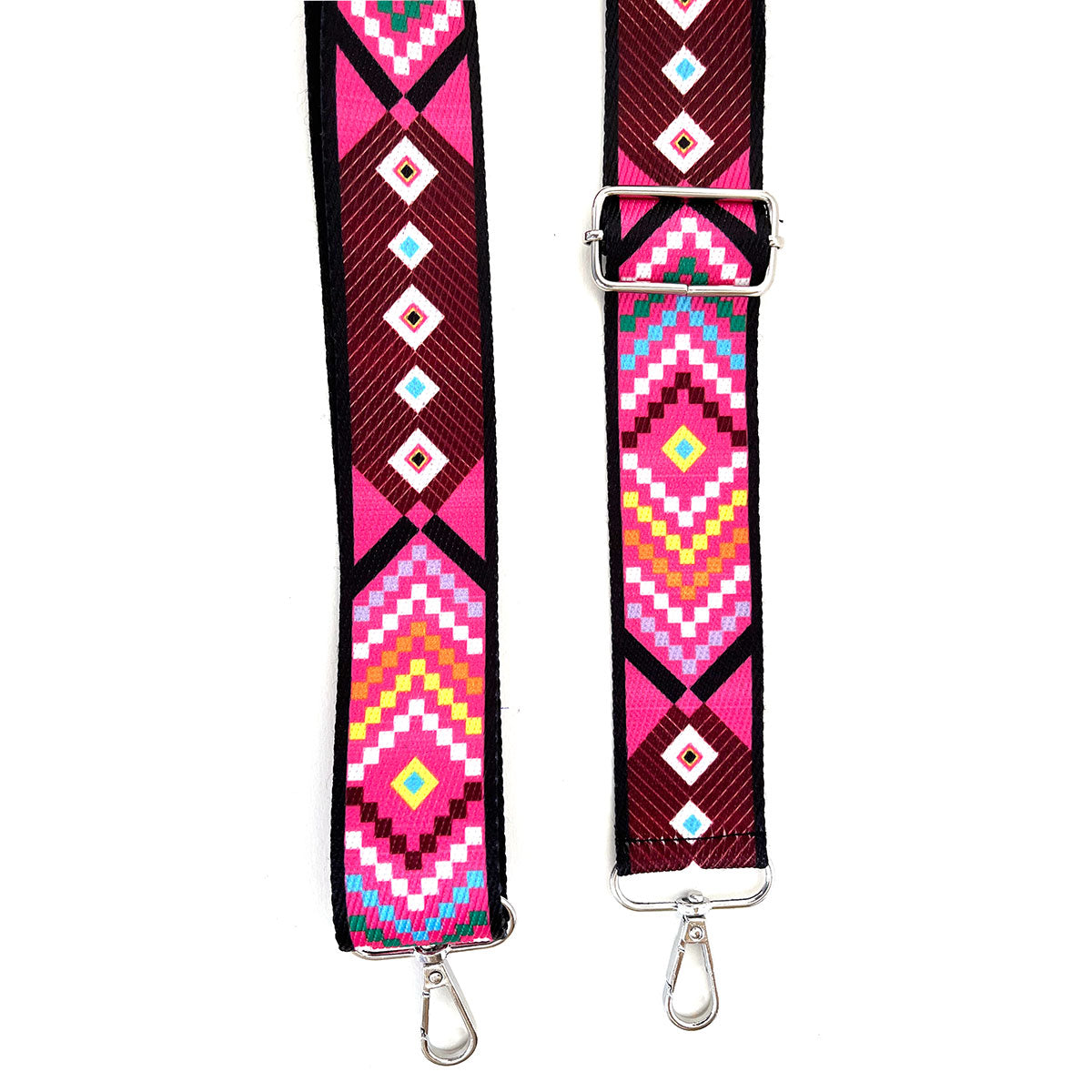 רצועת תיק אתני ורוד