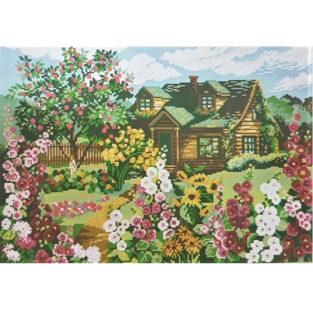 ערכת רקמה בד גבינה מודפס עם חוטים 169