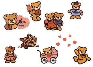 דוגמאות רקמה למכונת רקמה קובץ  דובונים