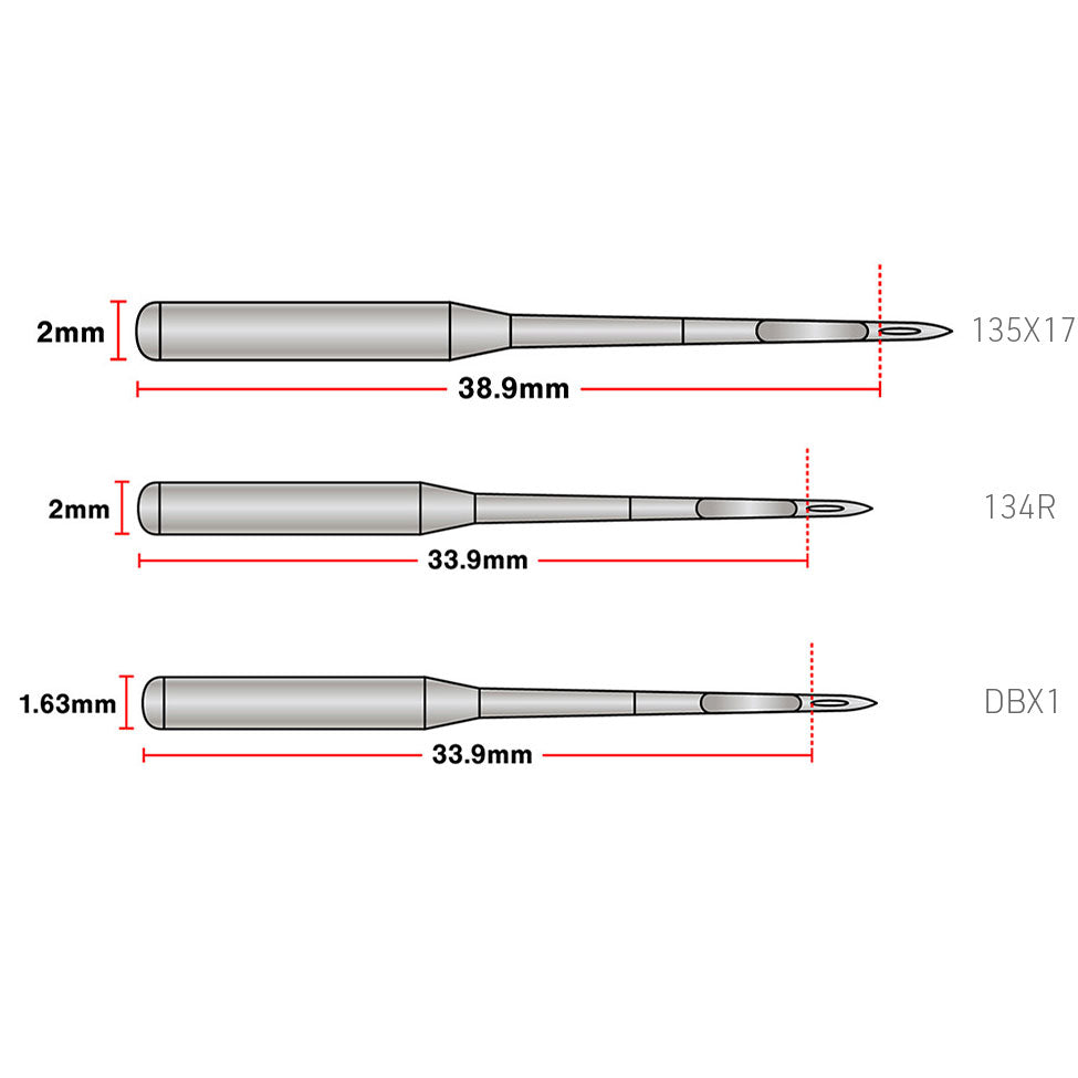 מחט תעשייתי 135x17 שמץ׳ למכונות יוקי, זינגר