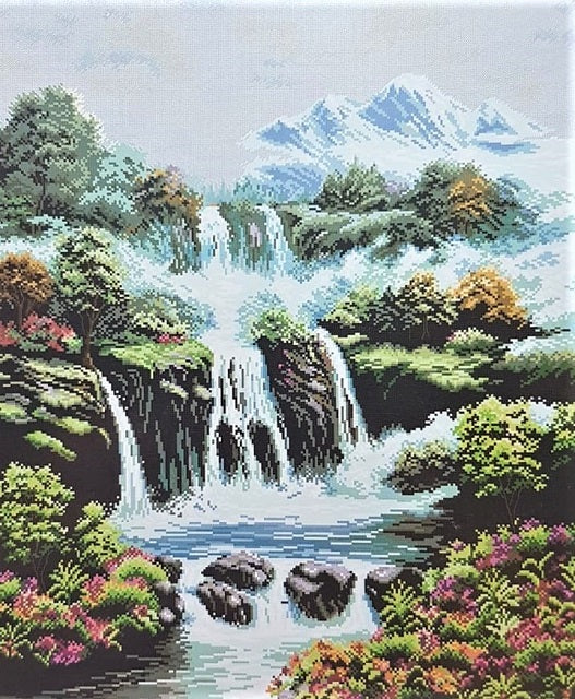 ערכת רקמה בד גבינה מודפס עם חוטים 325