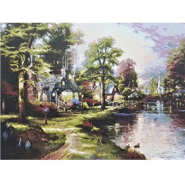 ערכת רקמה בד גבינה מודפס עם חוטים 335