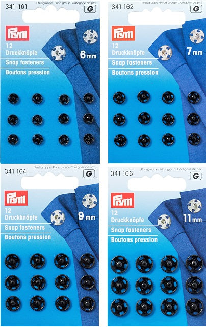 סט לחצניות לתפירה צבע שחור