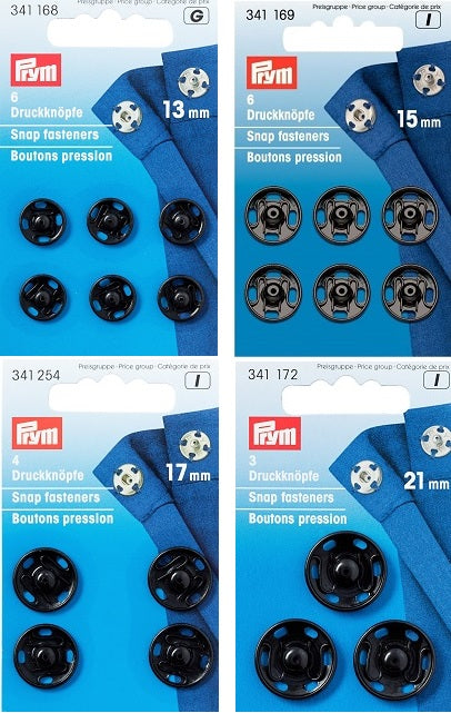 סט לחצניות לתפירה צבע שחור