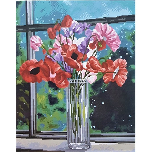 ערכת רקמה בד גבינה מודפס עם חוטים 366