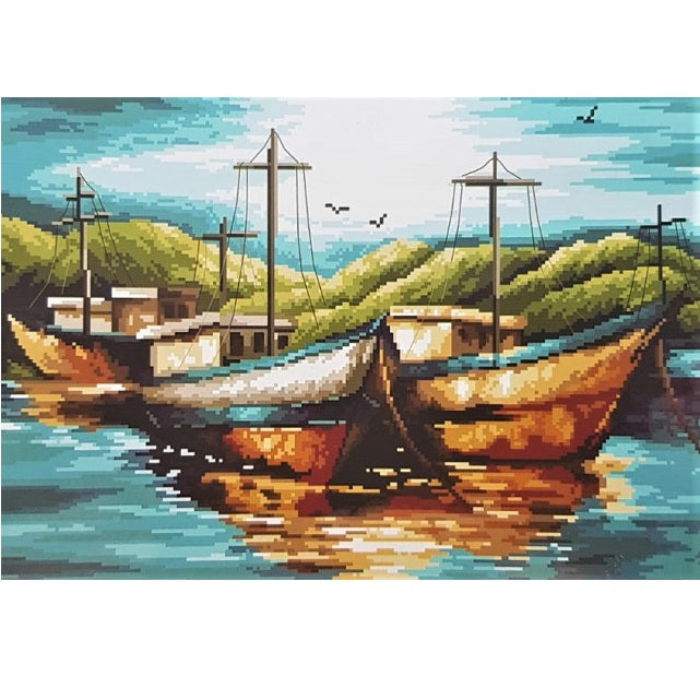 ערכת רקמה בד גבינה מודפס עם חוטים 393