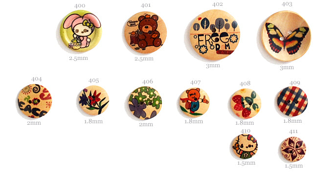 כפתורים מעוצבים מעץ לילדים