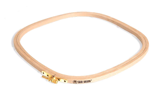 חישוק מרובע לרקמה ויצירה מעץ אלון