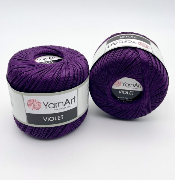 ויולט חוטי כותנה לסריגת קרושה