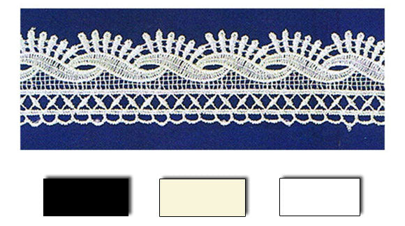 תחרת גיפור לבן/קרם/שחור