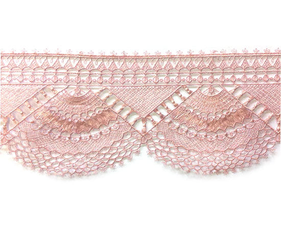 תחרת גיפור עדין צבע ורוד עתיק