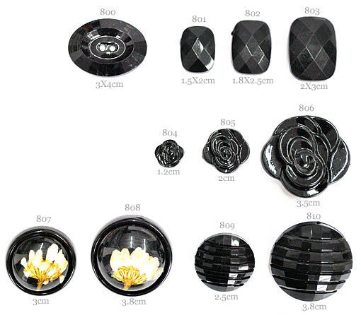 כפתורים על רגל צבע שחור מעוצבים