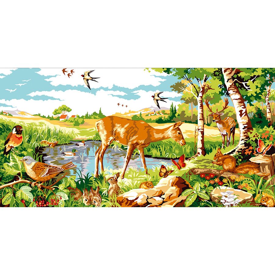 בד קנבס לרקמה עם ציור מודפס בגודל 65X120 ס״מ 932.108