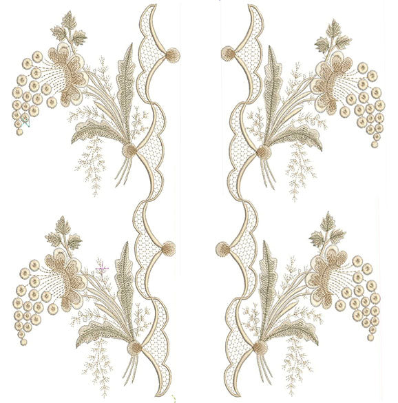 עיצובי שוליים פרחי אביב קובץ למכונת רקמה