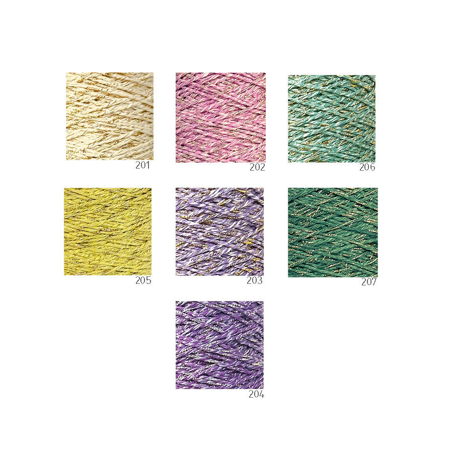 חוטי כותנה ומשי עם לורקס למסרגות מס׳4 בקונוס 150 גרם CAMELIA LUX