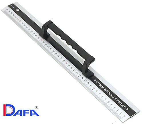 סרגל אלומיניום לחיתוך מדויק עם ידית ומגנט נגד החלקה