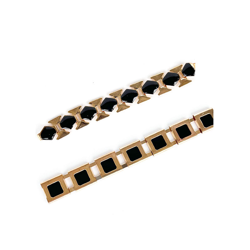 שרשראות לקישוט זהב עם שחור