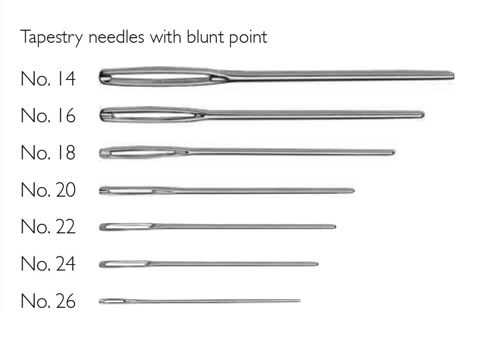 מחטים לרקמה בלי חוד מידות שונות