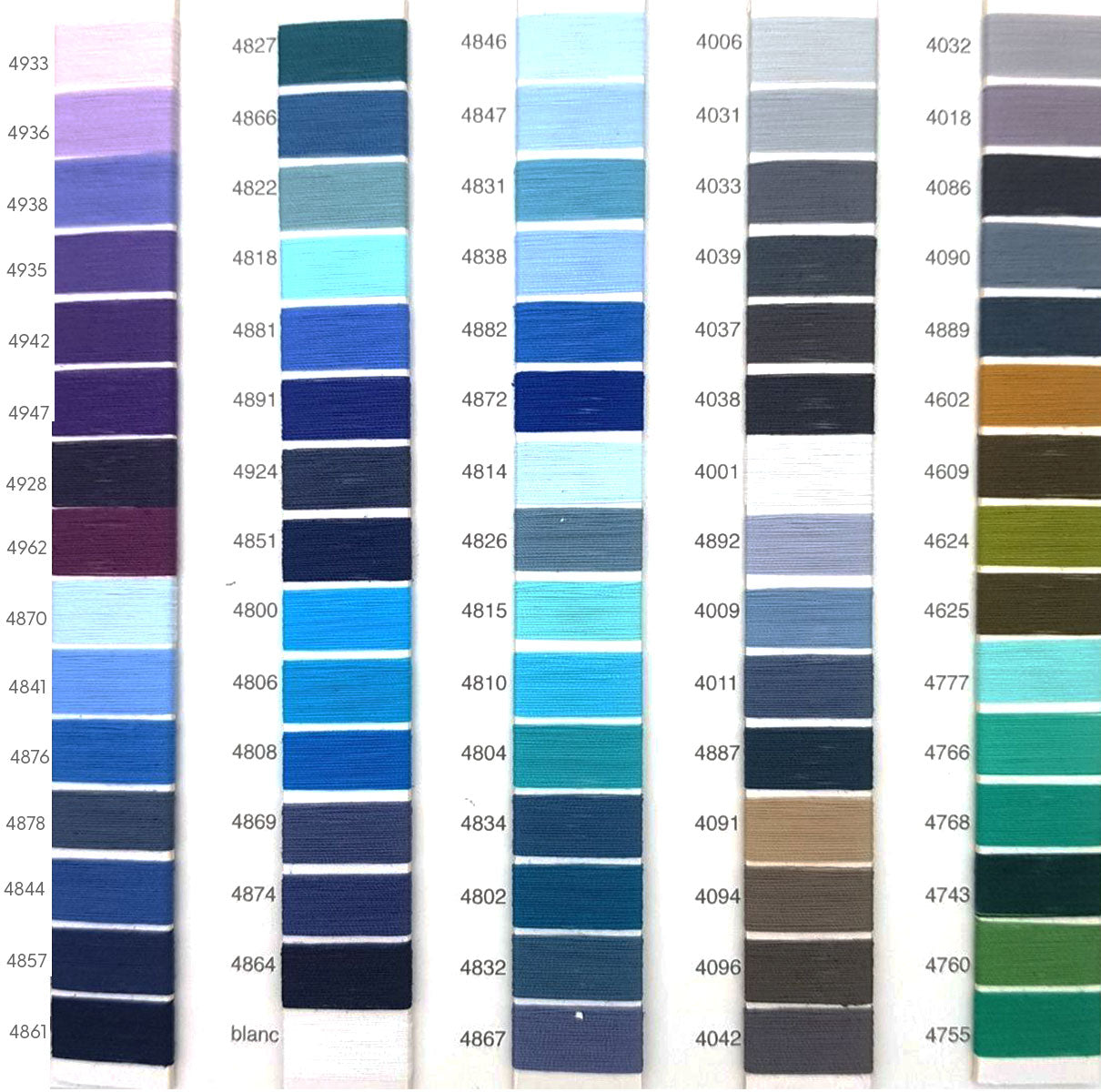 חוטי תפירה טובינה DMC 200m (4001-4550)