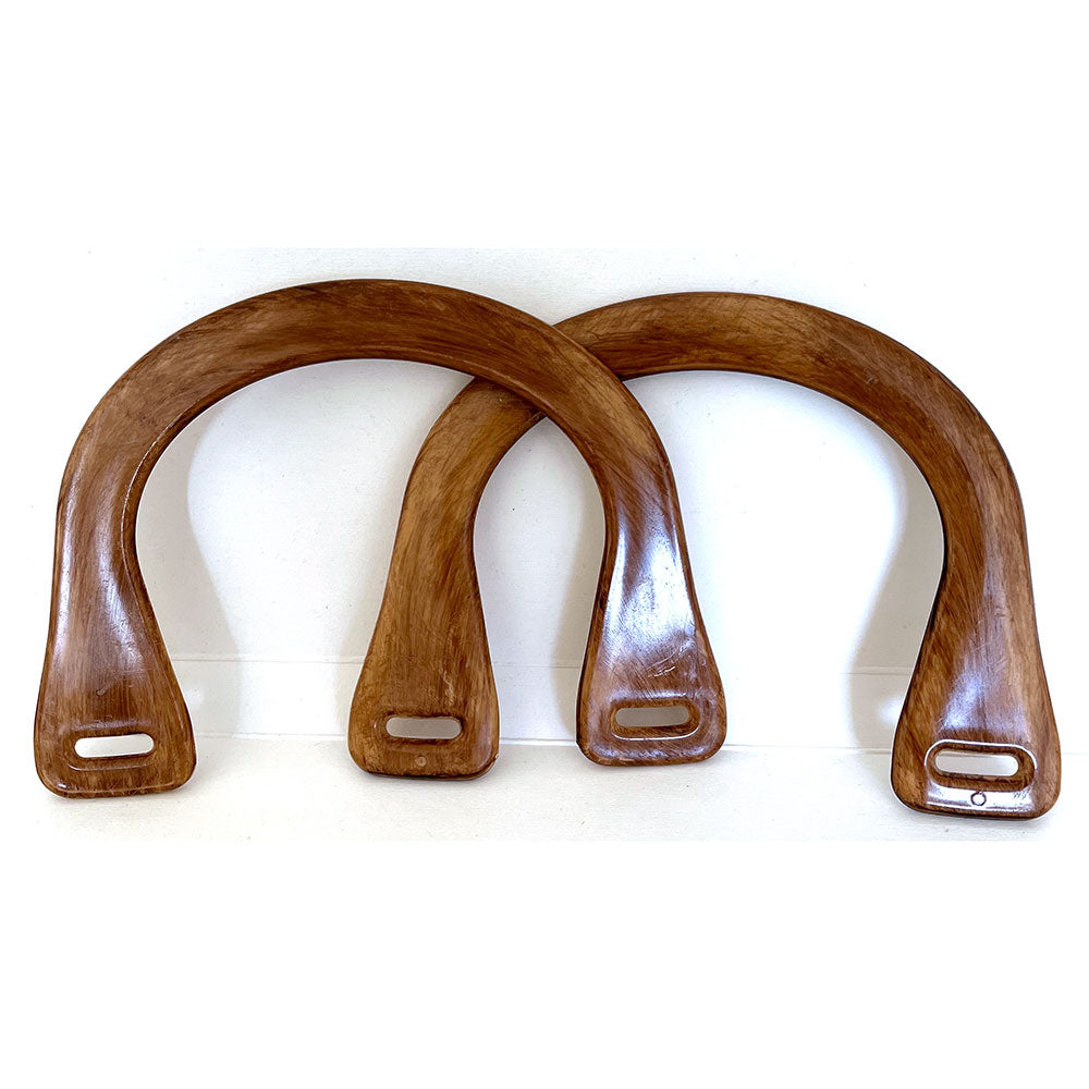 זוג ידיות תיק בצורת U דמוי עץ
