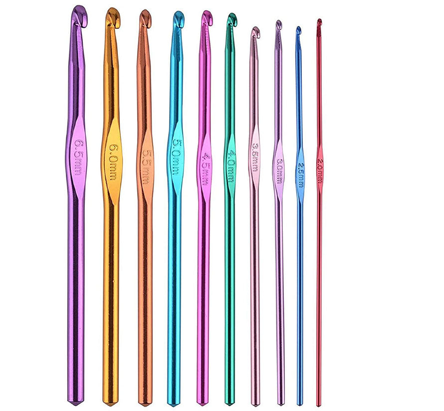 סט 22 מסרגות קרושה מאלומיניום קל