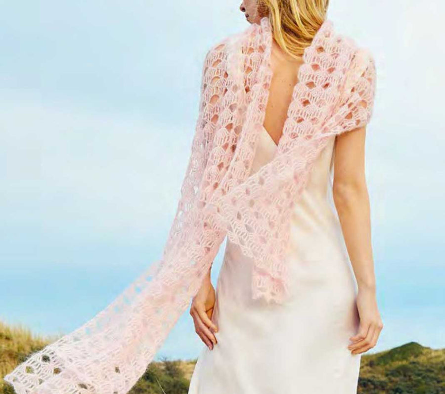 צעיף תחרה ורוד