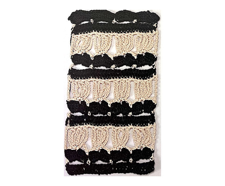 תרשים סריגה במסרגה אחת צמות בקשת