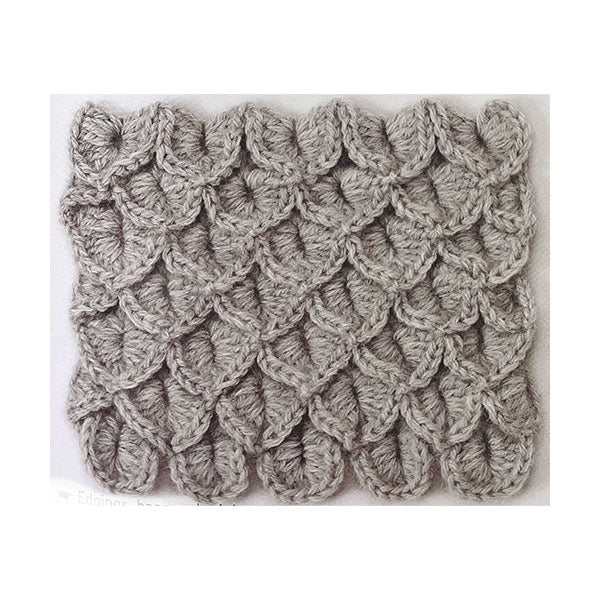 תרשים סריגה במסרגה אחת צדפות