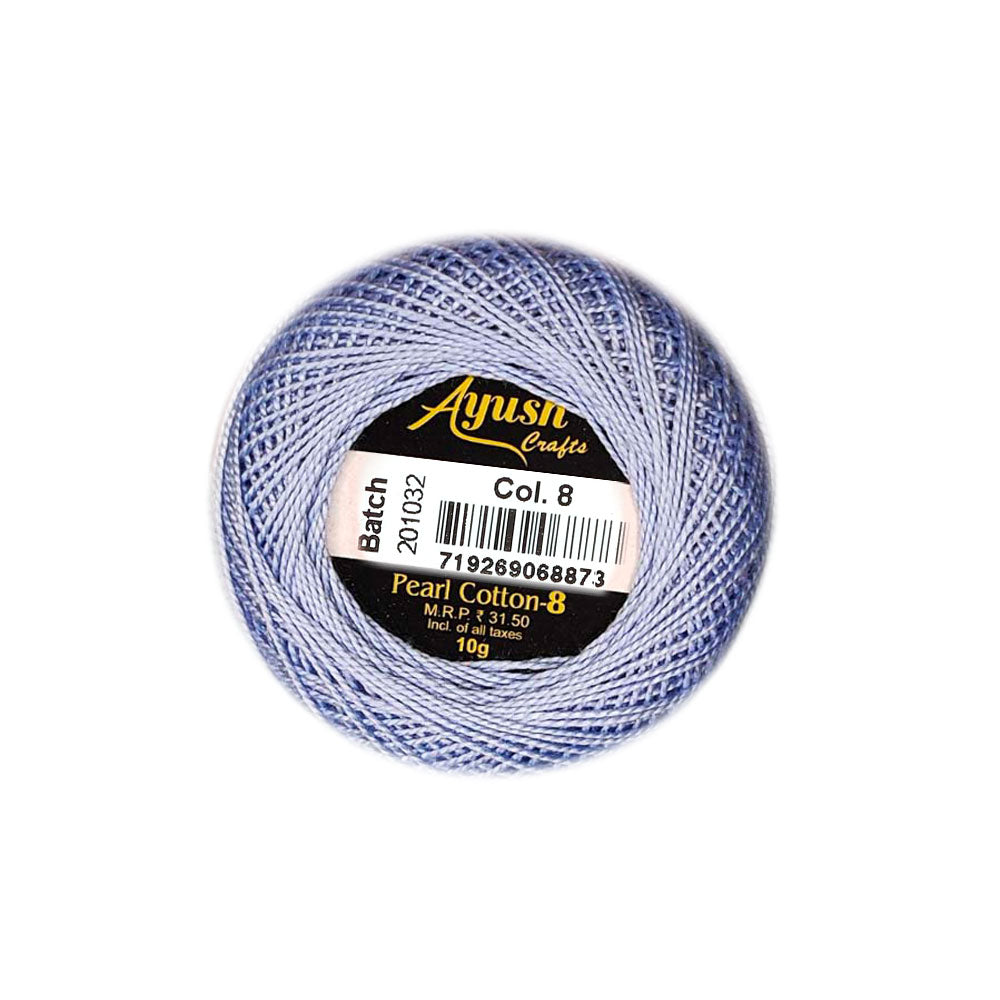 חוט 8 לרקמה וסריגת כיפות PEARL COTTON