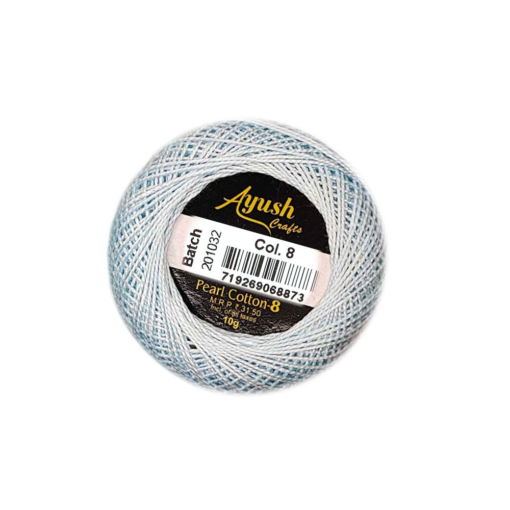 חוט 8 לרקמה וסריגת כיפות PEARL COTTON