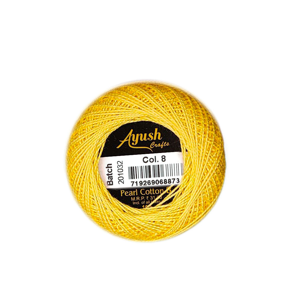 חוט 8 לרקמה וסריגת כיפות PEARL COTTON