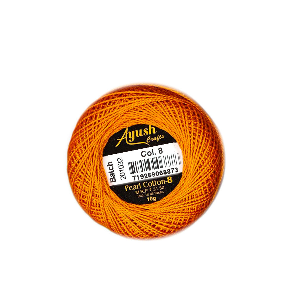 חוט 8 לרקמה וסריגת כיפות PEARL COTTON