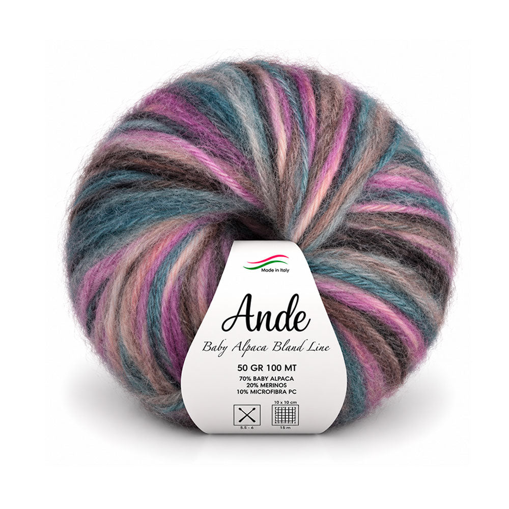 צמר בייבי אלפקה ומרינו ANDE PRINT 50g/100m