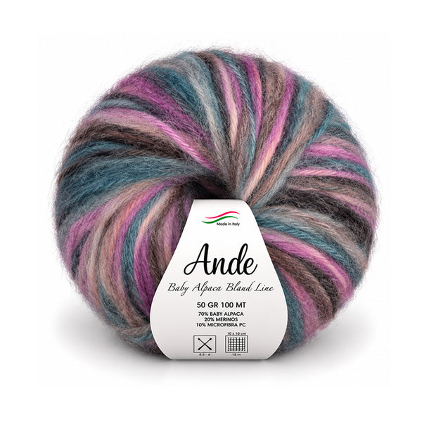צמר בייבי אלפקה ומרינו ANDE PRINT 50g/100m