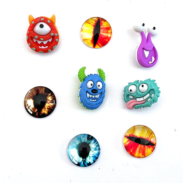 מפלצות מצחיקות לילדים - כפתורים מעוצבים