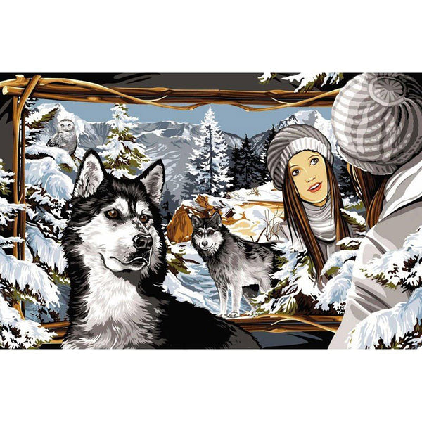 גובלן לרקמה עם ציור מודפס בגודל 75X110 ס״מ 163.4323