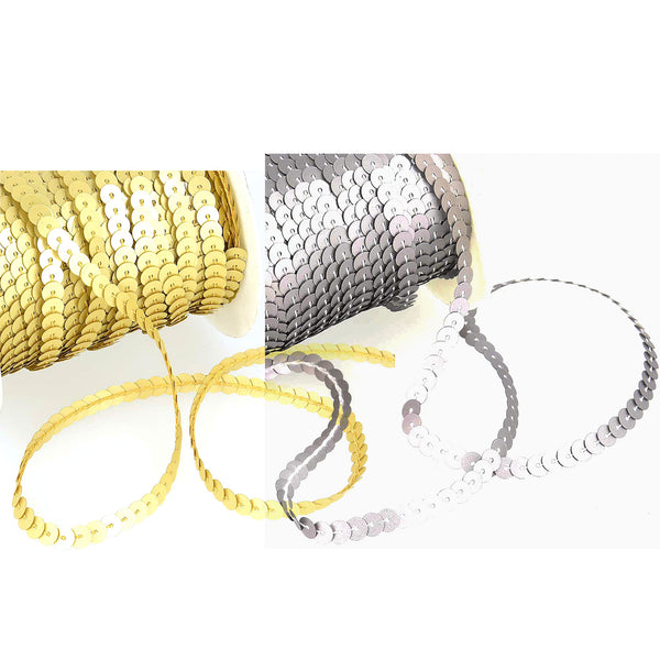 סרט פייטים כסף/זהב מט 6 מ״מ