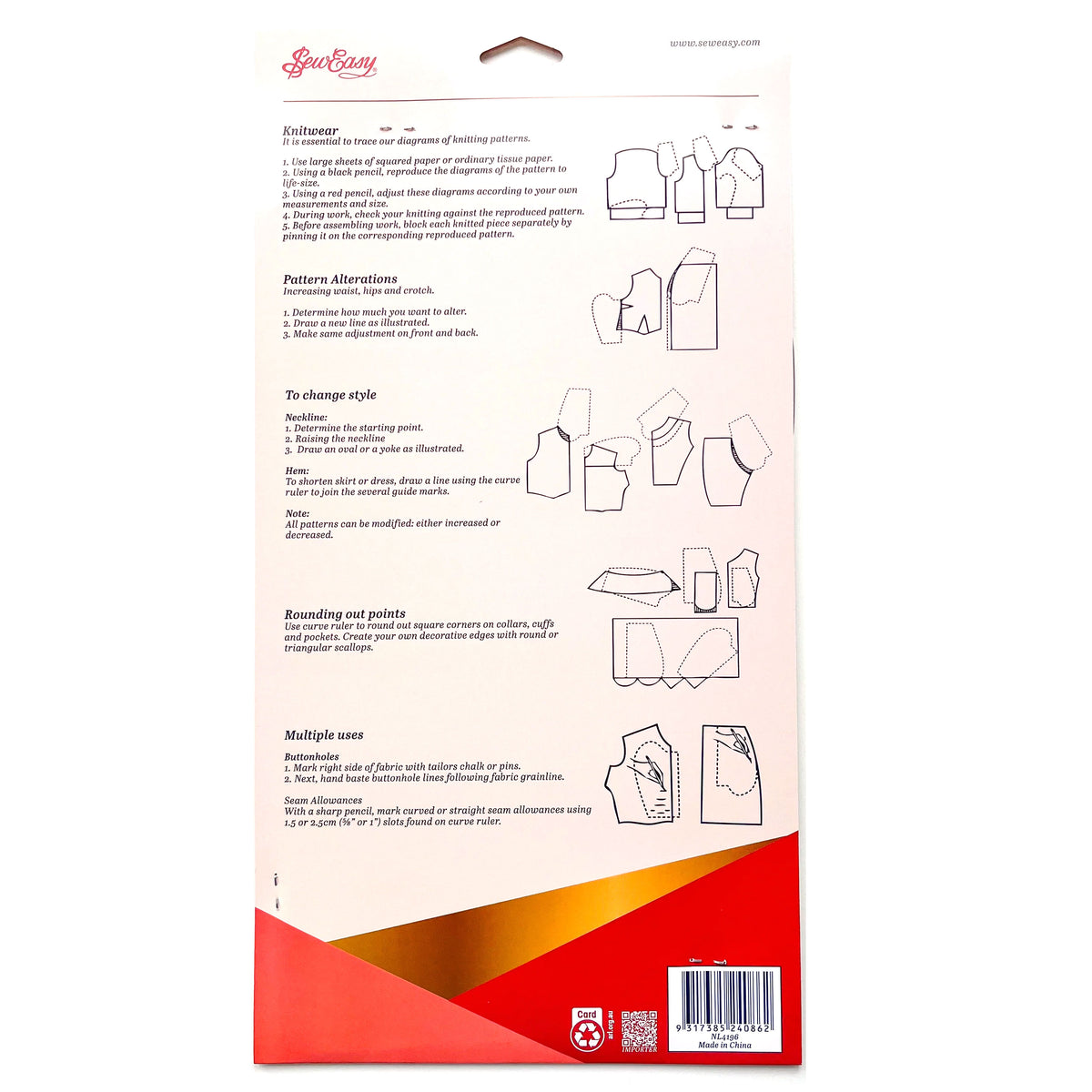 סרגל עקומה רב שימושי 35X19 ס״מ