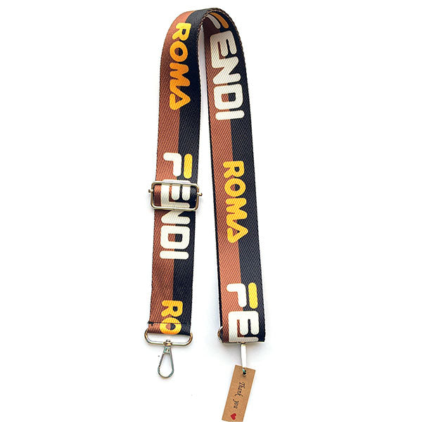 רצועה לתיק עם הדפס מותג fendi roma